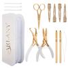 ARLANY Hair Extension Beading Tool Kit Hair Extensions Micro Link Bead Closer and Remover Pliers and Cutting Scissors Set
