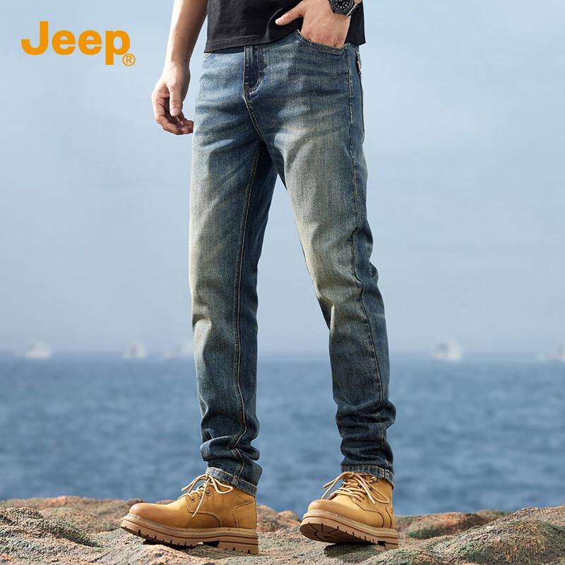 

JEEP Men s Retro Washed Straight Leg Jeans 35