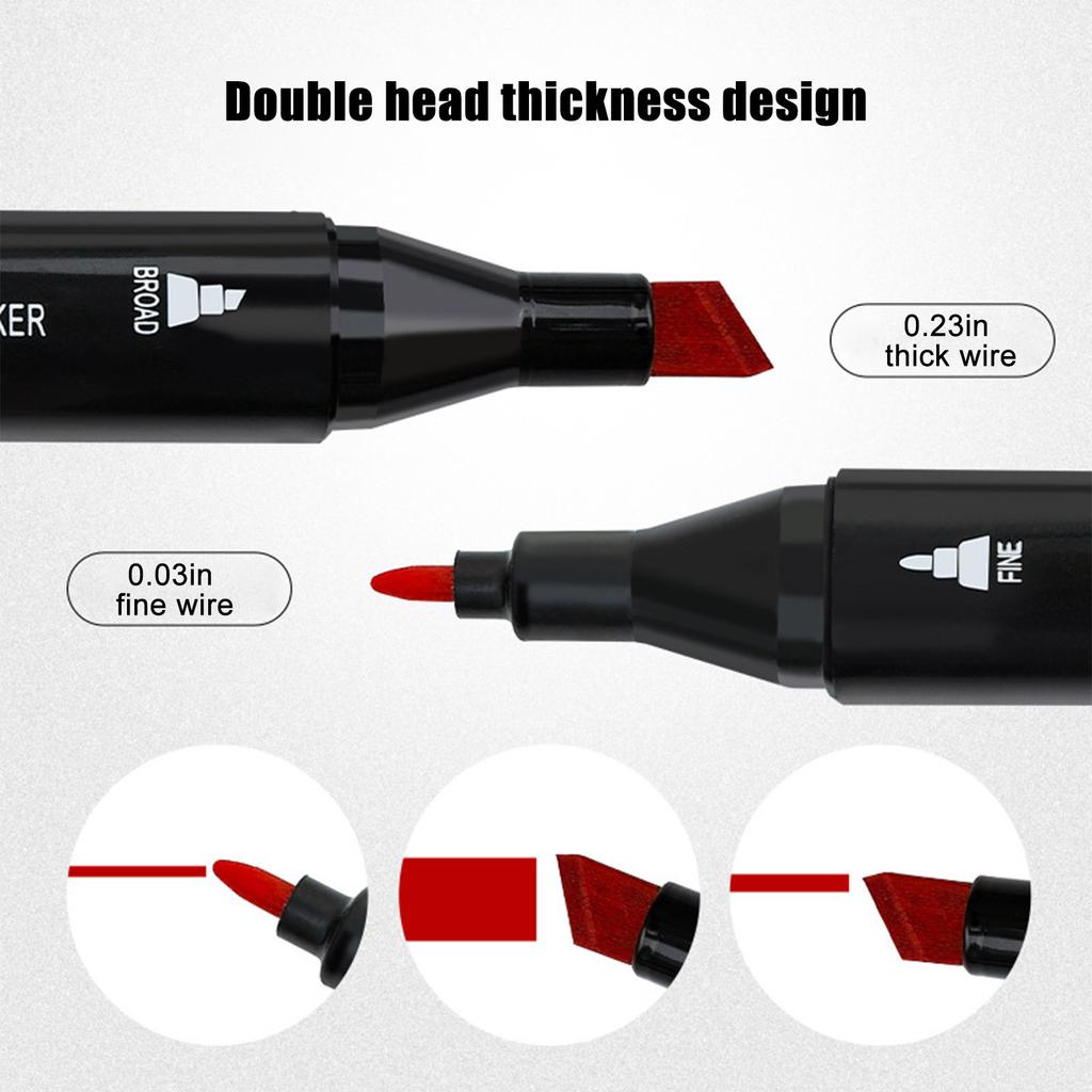 Set de markere cu vârfuri de pensulă pentru artiști adulți, ilustrații de colorat - markere din lemn de santal - pensulă cu vârf fin 144 ml