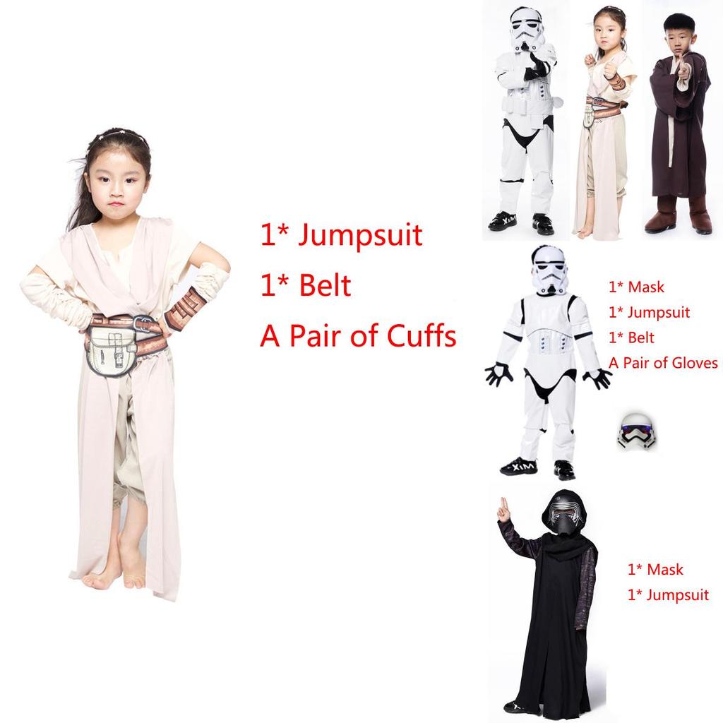 Costume Vader Darth Kids Jumpsuit Jedi Suit Cape Mask Girls Cosplay