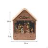 Weihnachts-Schneehaus Leuchtende Szene Holzfigur für Zuhause