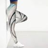 Leggings da yoga elasticizzati con stampe in rete bianca da donna, per fitness, corsa, palestra, sport, pantaloni attivi