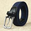 Premium Braided Belt Casual Men'S Belt Pin Buckle Elastic Canvas Elastic Belt Women'S Belt