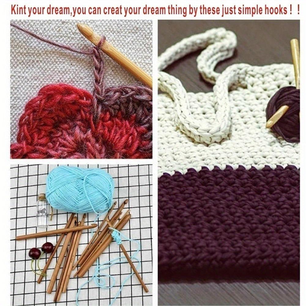 12 kusů háčkovacích háčků s bambusovou rukojetí, háčkovací nástroje, řemesla, 3 mm-10 mm