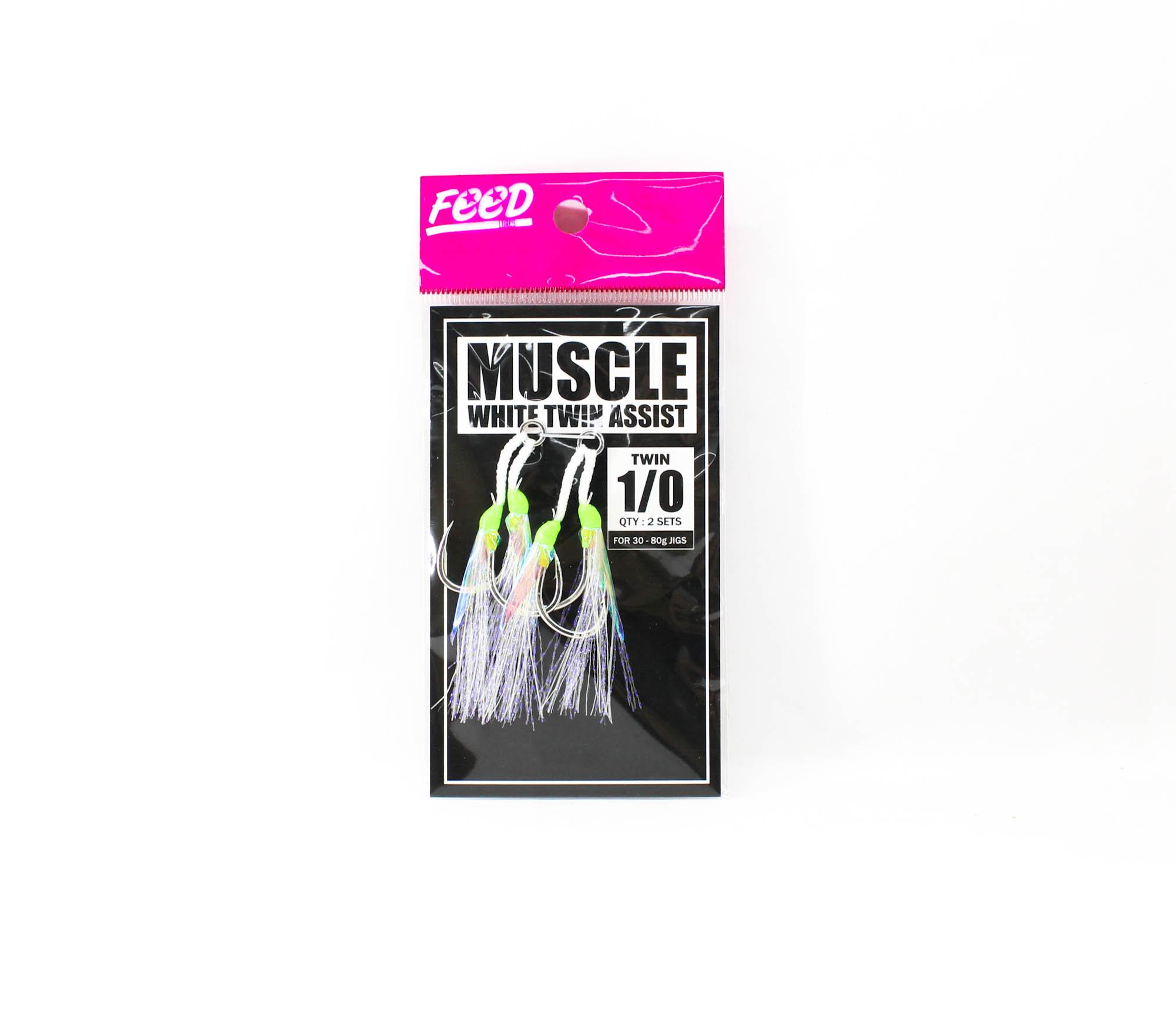 

Feed FTAW-CH 1/0 Muscle White Twin Assist Hooks Size 1/0 2 set (5823)