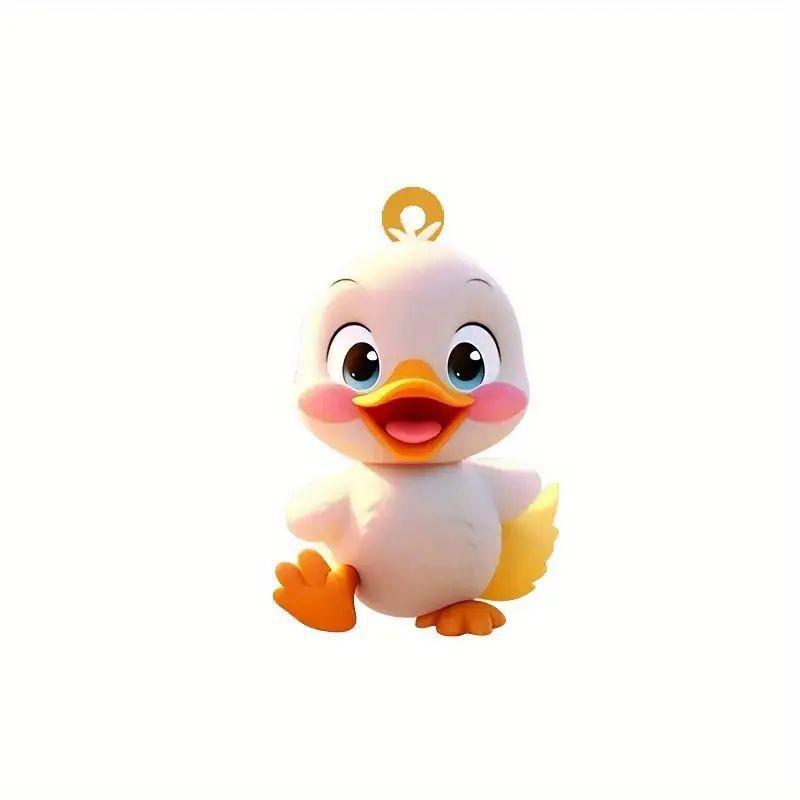 Whimsical Yellow Acrylic Duck Car Charm Fun Cartoon Hangable Decoration Cars For