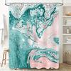 Marble Shower Curtain Pink Green White Bath Decor Set Modern Design for Bathroom 72 X 84 Inch Waterproof Fabric