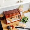 Boîte à Pain - Creative Home - Brun - Bois de Hêtre - 38x28,5x17,5 cm - Couvercle en Rouleau