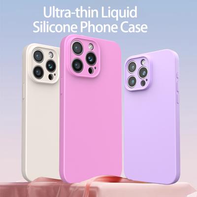 Original Ultra-thin Liquid Silicone Soft Phone Case For iPhone 16 15 14 Plus 13 Pro Max Creativity Lightweight Protection Cover