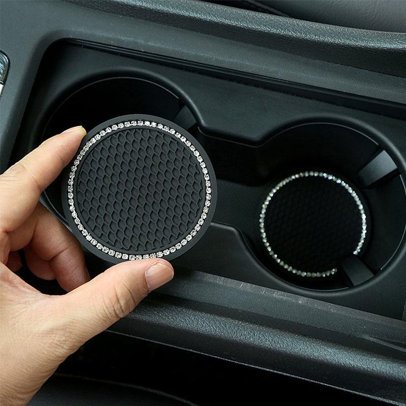 Car Drink Holder Coaster, 2 Pack Universal Car Drink Holder Insert, Non-Slip Car Coaster for Coffee Bakers Car Accessories