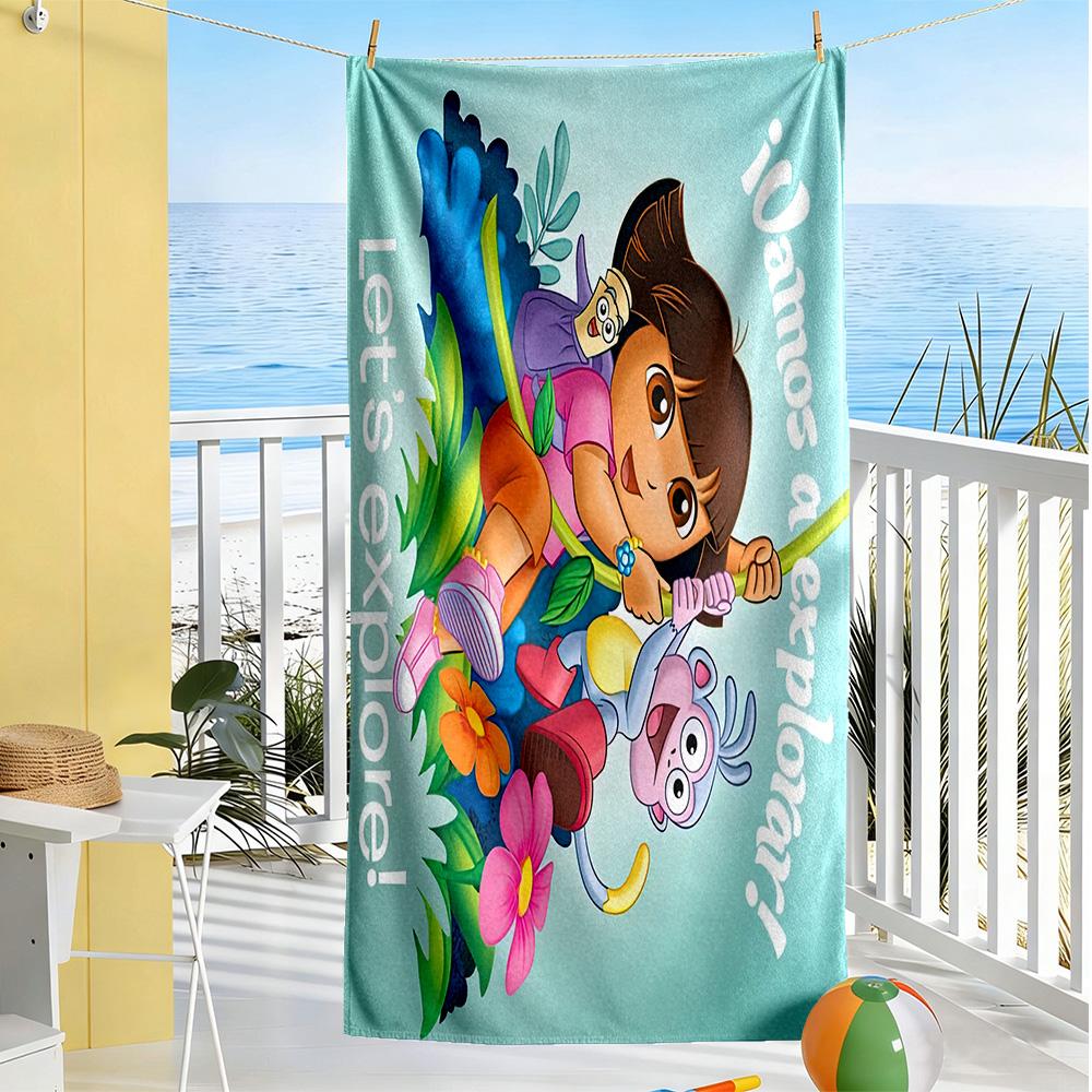Dora Explorer Beach Towel Soft Durable Quick-Dry Comfortable Lightweight