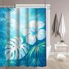 4Pcs Tropical Hibiscus Shower Curtain Set with Non-Slip Bath Mat, Toilet Lid Cover, Contour Rug & 12 Hooks, Bathroom Decor