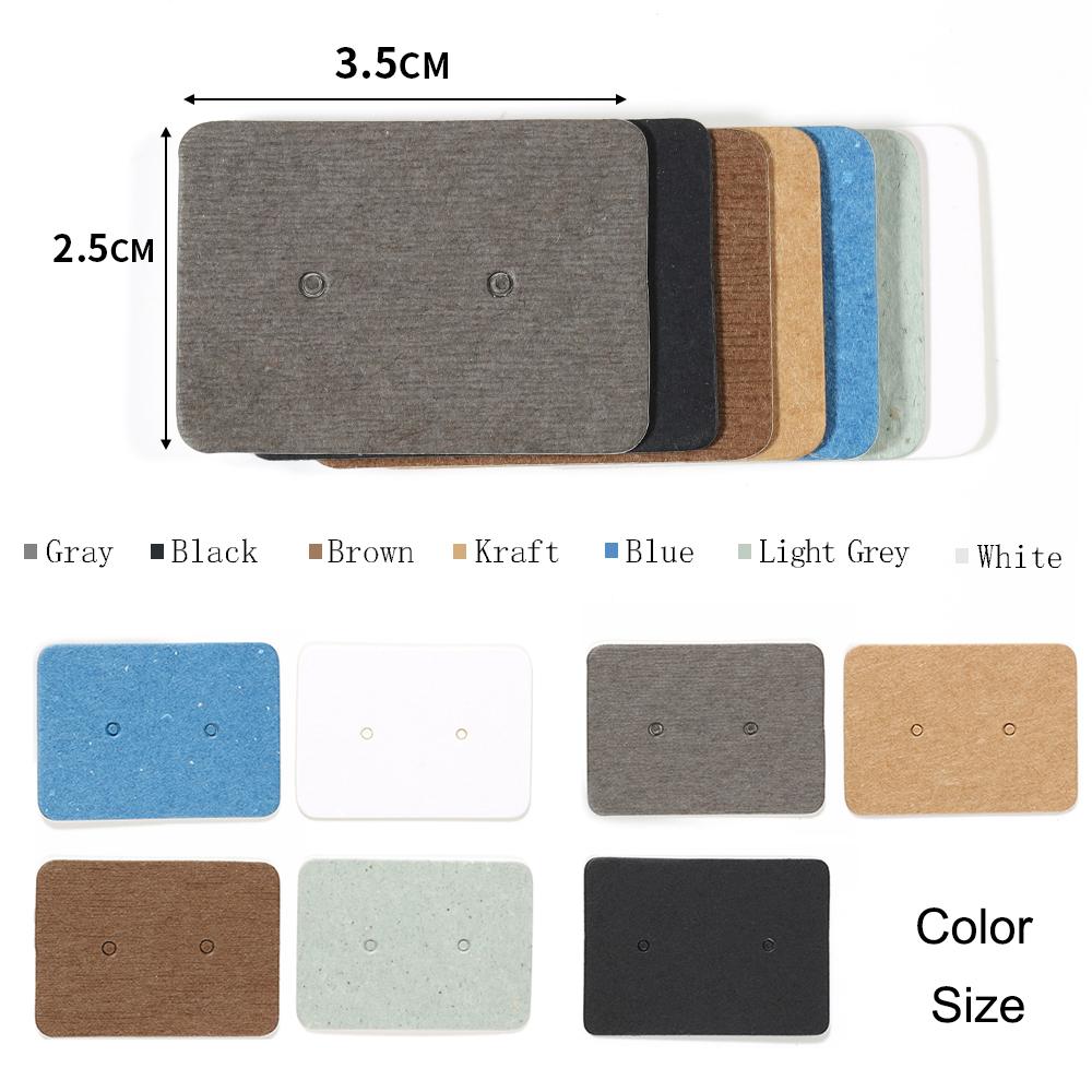 100 pièces 50 pièces Cartes d'emballage pour boucles d'oreilles 2,5x3,5 cm Carte d'affichage pour clous d'oreilles Carton vierge Papier Kraft Étiquette de prix pour bijoux DIY