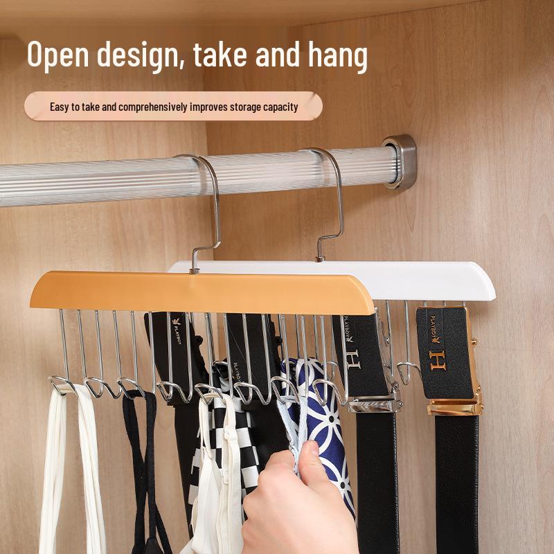 Vintage-Style Rotating Plastic Hangers: 8 Hooks for Belts, Underwear, Camisoles, Hats, and Wardrobes