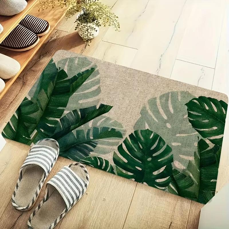 Tropical Foliage Welcome Door Mat Indoor Outdoor Area Carpet Non-Slip Washable Front Door Floor Mat Home Decor