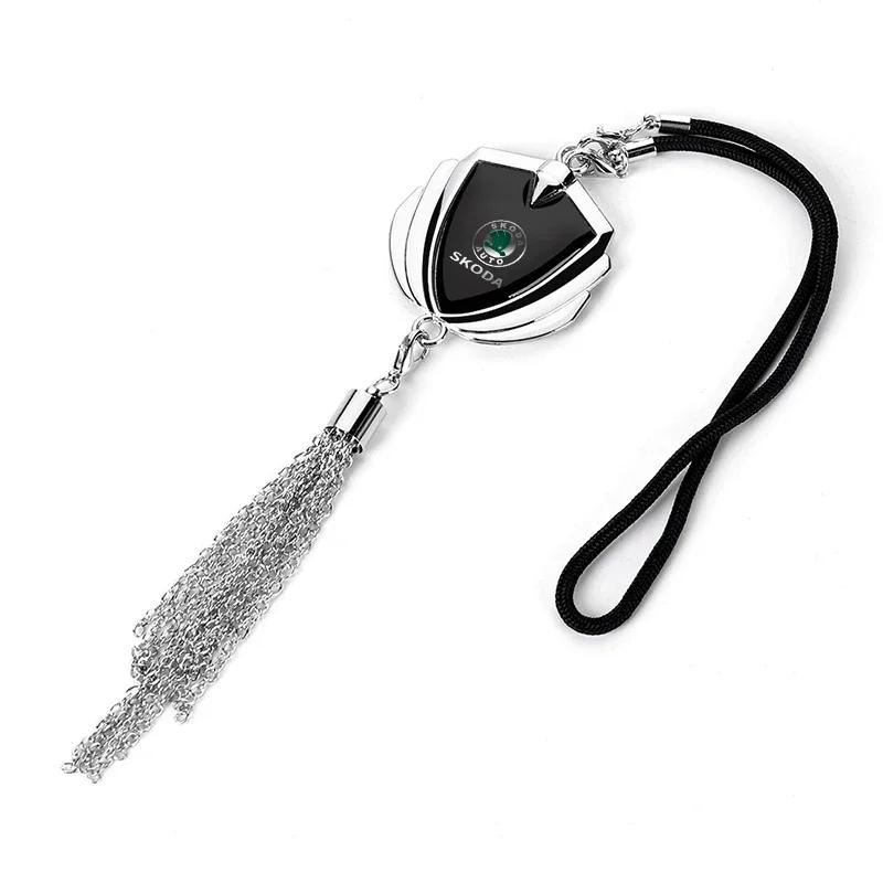 3D Metal Car Styling Pendant Auto Rearview Mirror Pendants Auto Accessories For Skoda Octavia Superb Rapid Kodiaq Fabia Roomster WL5