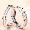 Adjustable Crown Diamond Couple Rings: Stylish Korean-Inspired Wedding Proposal Bands for Men and Women