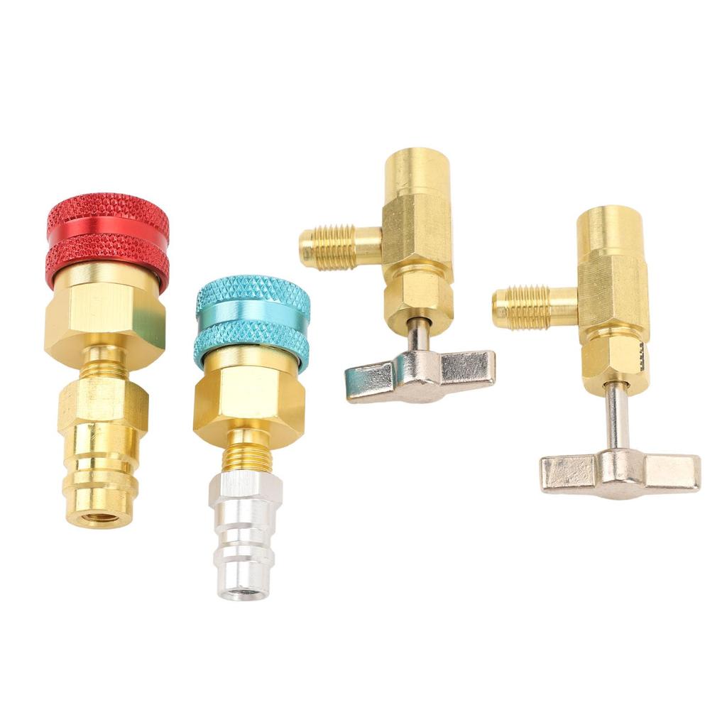 R1234YF to R134A Quick Coupler Kit, Self Sealing, High Pressure Adapter, Car AC Charging, Brass Material, Construction Tap