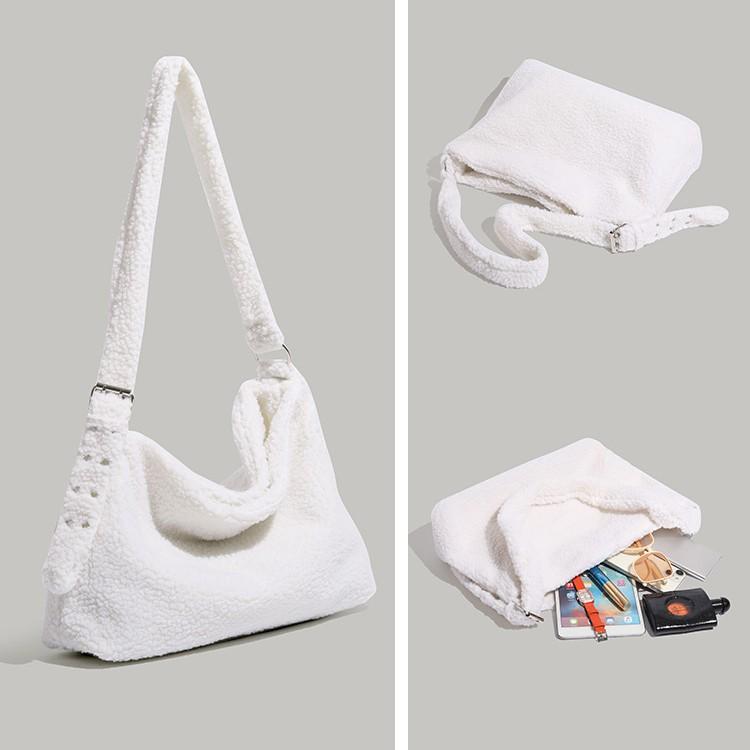 Autumn Winter Bag Women 2024 New Soft Plush Crossbody Bag Versatile Large Capacity Lamb Wool Underarm Shoulder Bag