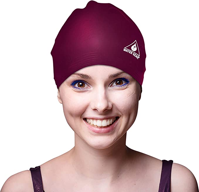 Best Quality OEM Custom Logo Printed Silicone Swim Cap Waterproof and for Adults High Quality Seamless Hat 50G синий