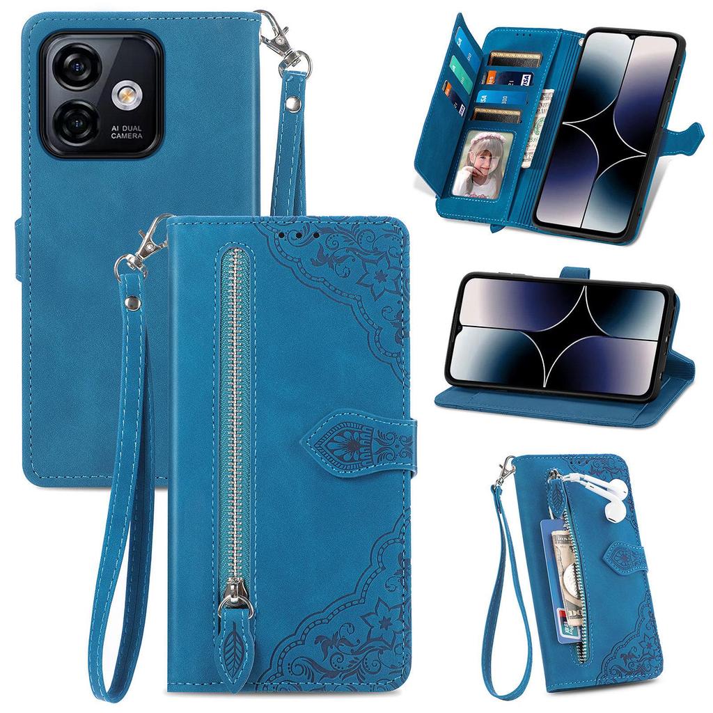 Ulefone Note16/15 Flip pouzdro z embosované kůže se šňůrkou