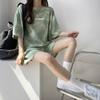 Women Fashion 2Pcs Tie-dyed Tracksuit Set Casual Loose T Shirt Shorts Set Summer Sport Suit Leisure Suit
