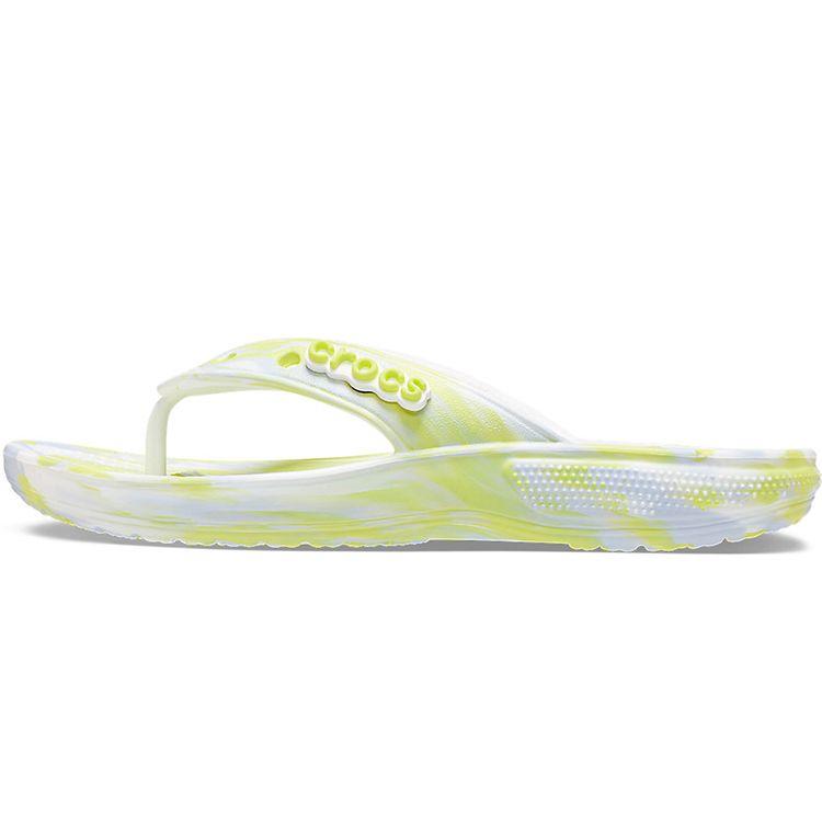 Crocs Classic Marble Pattern Flip Flops Women Footwear Digital-Gray 207822-1FJ 38-39