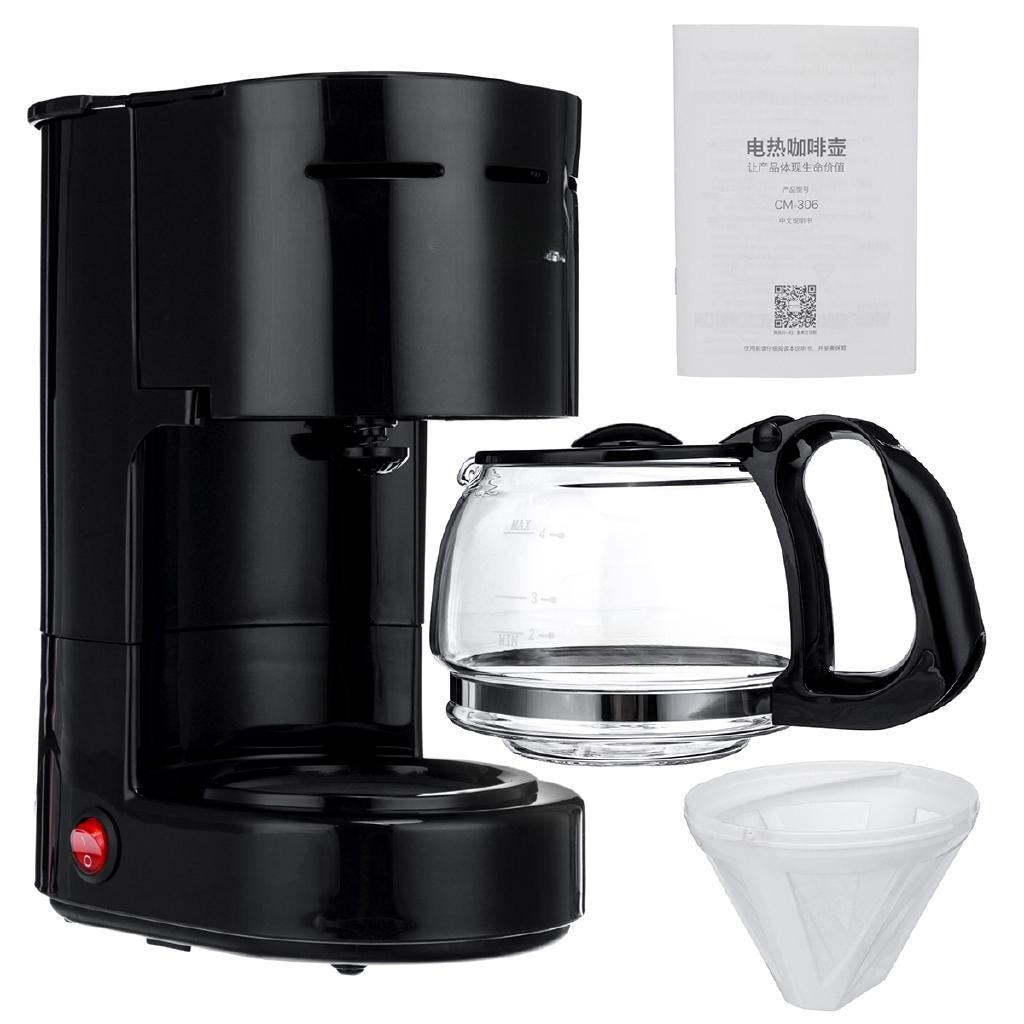 600W 0.65L Electric Drip Coffee Makers Household Coffee Machine Electric Drip Coffee Maker 6 Cup 13x18x26cm