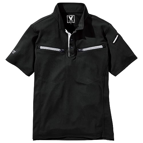 

Musashino Укороченная футболка-поло с коротким рукавом и мини-воротником 605, Легкая, Отводящая влагу, Быстросохнущая, с дезодорирующей лентой, 100% полиэстер, Весна/