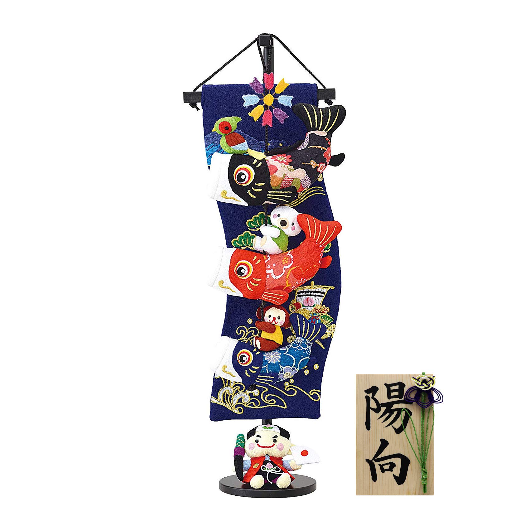 Osaka Choseido May Doll Carp Streamer Indoor Hanging Decoration Compact Mini Name Engraved Wooden Tag Bonus Momotaro Tiny Carp Streamer (Sent