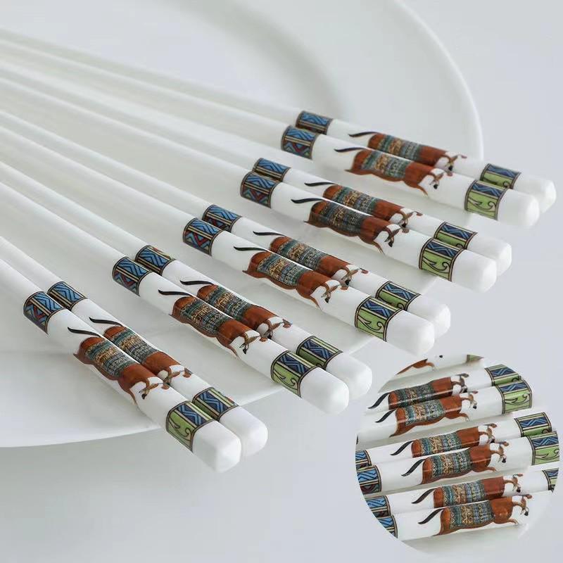 High-Temperature Resistant Luxury Macaron Color Ceramic Chopsticks - Easy To Clean