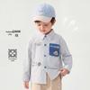 Kuwami Boys' Cartoon Contrast Stripe Cotton Shirt