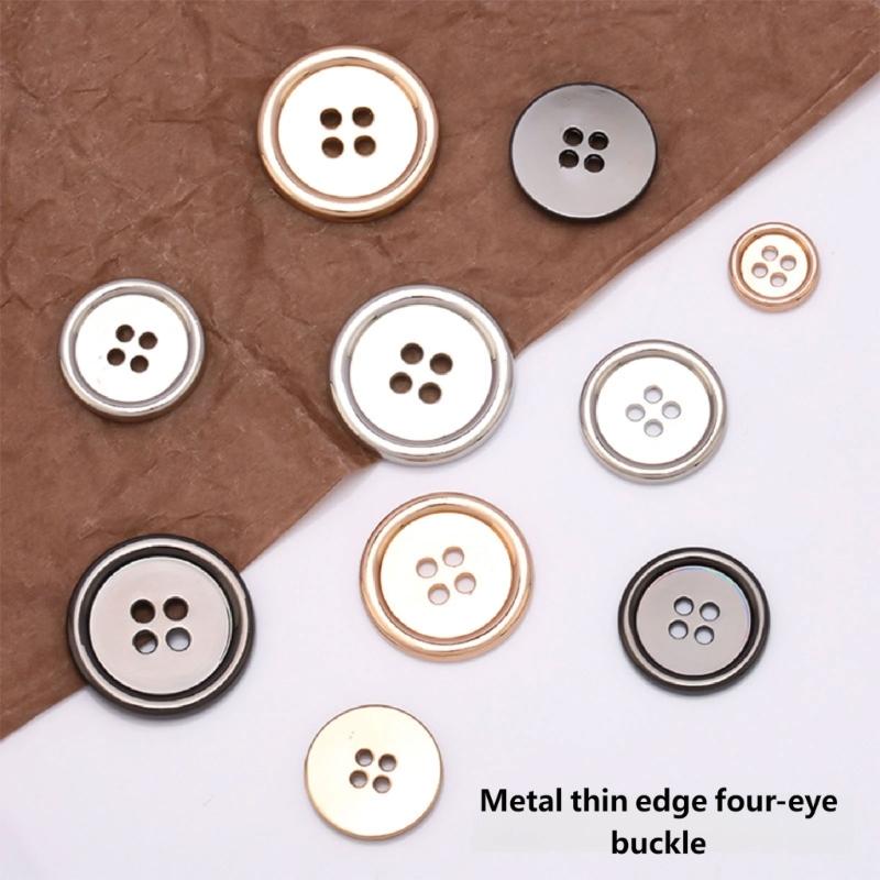 Sturdy Alloy Four Hole Button Ideal for Clothing Sewing Craft and Applications