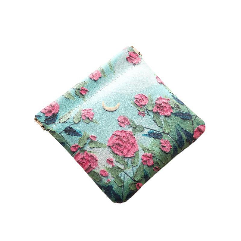 Rose Series Mini Makeup & Accessory Pouch - Portable Lipstick, Airpods, & Cable Storage Bag
