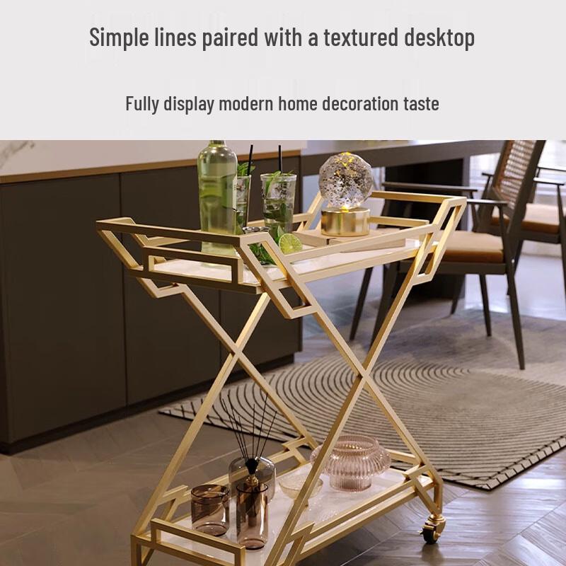Modern 2-Tier Mobile Serving Cart