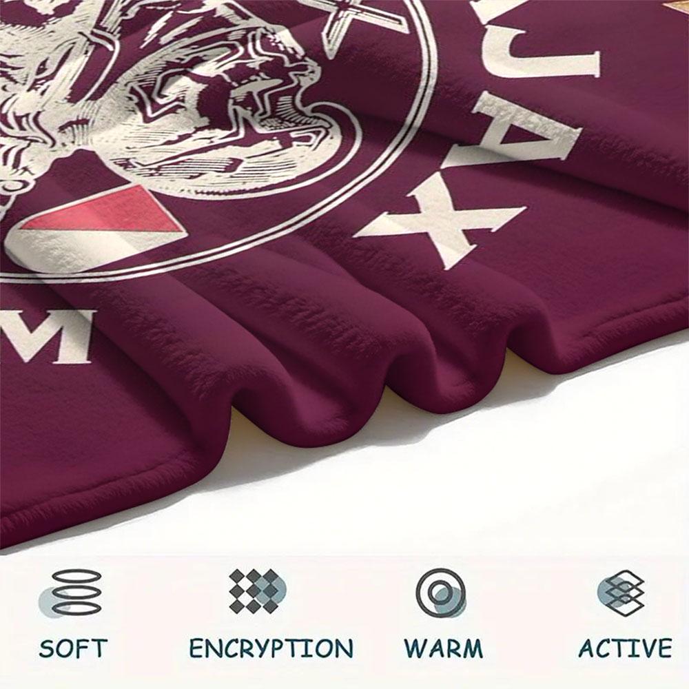 1PC Amsterdamsche Football Club Ajax Patterned Flannel Blanket Suitable For All Seasons for Home Decor Warmth and Comfort Gifts Holiday Present
