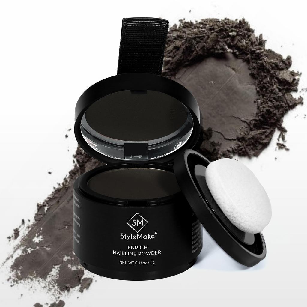 StyleMake Enrich Hairline Powder for Women & Men | Root Touch Up for Grey Hair | Hair Toppers | Hair Cover-Up Powder | Instantly Covers Hair Loss,