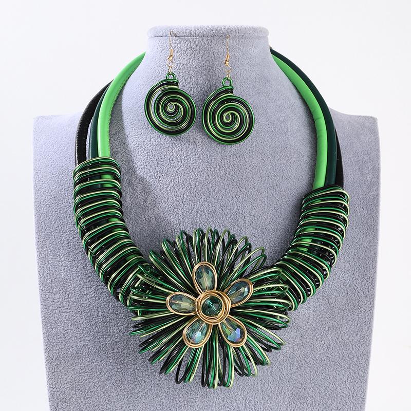 

Цветок Ожерелье Серьги Циркон Наборы Для Свадебной Вечеринки Платье