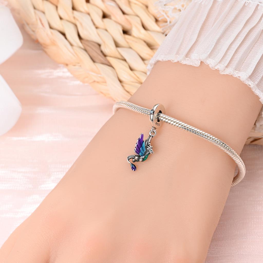 Charm Bead Charms Authentic copper Phoenix Dragon Pendant Bead Charms Compatible With Bracelets Diy Fine Gift Women Delicate Jewellery Accessory