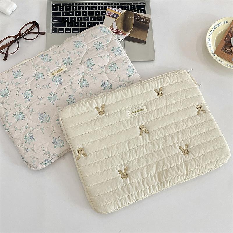 Cute Embroidery Bow Or Floral Graphic Laptop Bag Tablet Sleeve Case 11 13.3 14 15.6 Inch For Tablet Pc Laptop