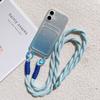 Crossbody Lanyard Strap Card Holder Glitter Gradient Case For iPhone 16 15 14 Pro Max Plus 12 13 Mini 11 7 8Plus XR XS Max Cover