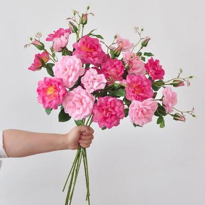 4Pc/lot Artificial Moisturizing Rose Ral Touch Flowers Wedding Decor Rose Bouquet Party Table Floral Arrangement Home Decoration