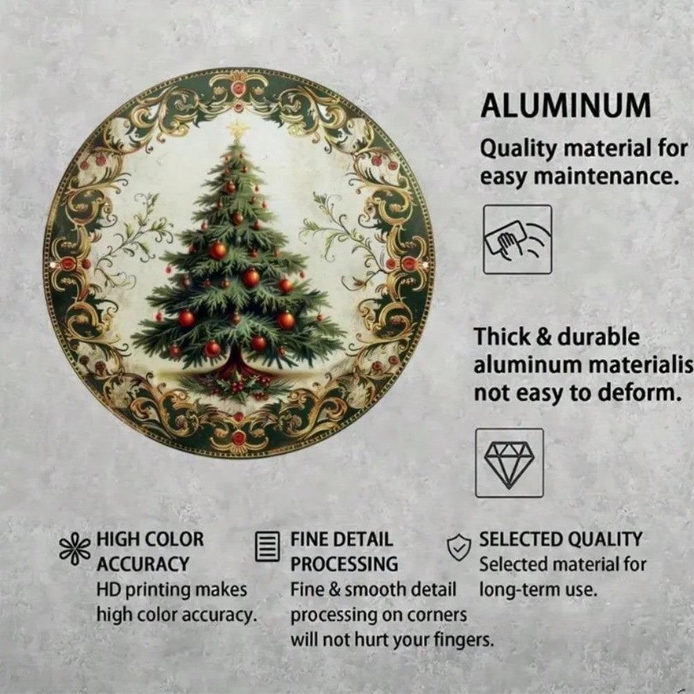 Vintage Christmas Tree Metal Wall Sign Indoor Outdoor Festivity Home Decor