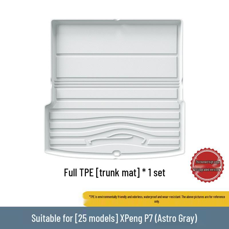Compatible Trunk and Seat Backrest Mats for 2023-2025 Xiaopeng P7/P7i/P7+ Models - Full TPE Tailbox Protection