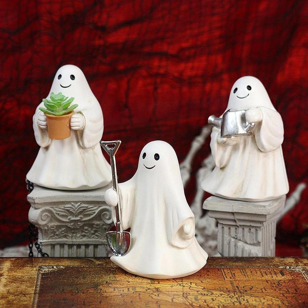 3Pcs Resin Figurines Decorations Ornaments Garden Statue Small Sculpture for Desk Bookshelf Home