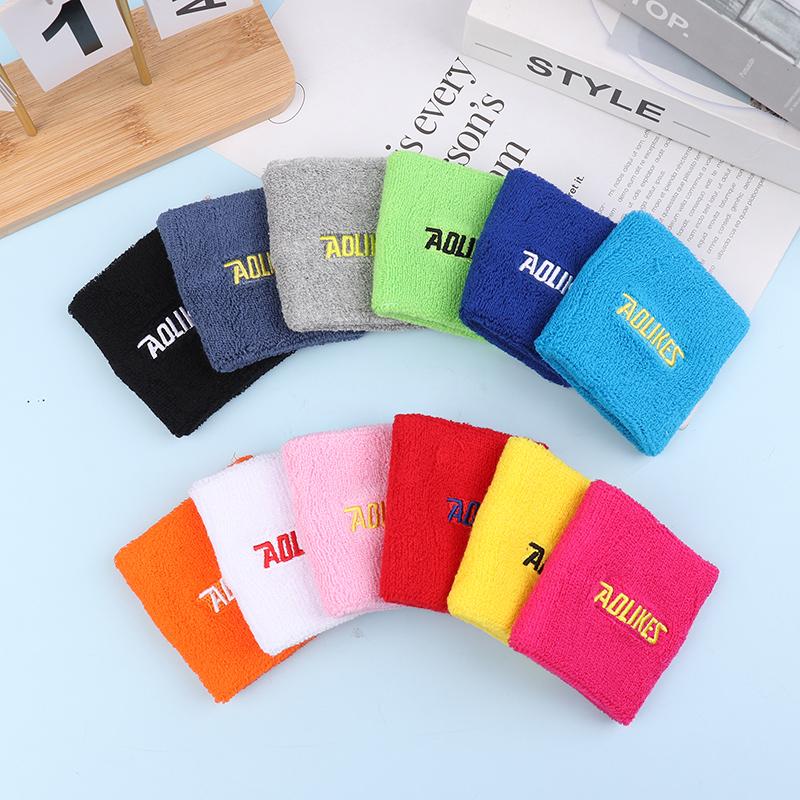 1Pc Cotton Wristband Sport Moisture Wicking Athletic Sweatband Running Gym Yoga Wrist Sweat Band Fitness Wrist Cuff Wrap