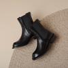 Krazing Pot Microfiber Autumn Winter Shoes Low Heels Size 43 Chelsea Boots Back Solid Color Preppy Style Ankle Boots