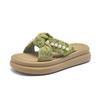 Augustine platform slippers summer new French style with skirt soft bottom casual beach slippers