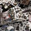 50 pieces/set, dark vintage stickers, gothic element items and scene patterns, for journaling and scrapbooking, self adhesive