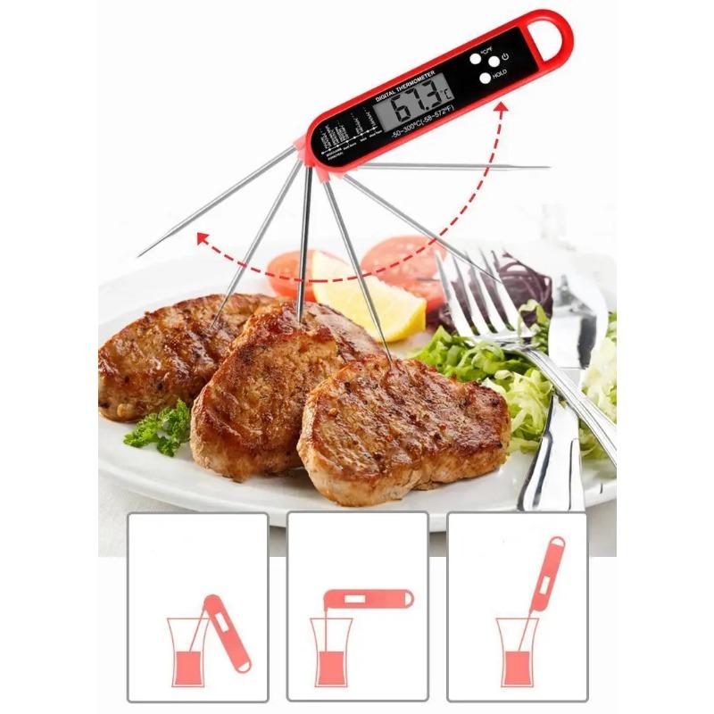 Folding Food Thermometer for Barbecuing Meat, Kitchen Thermometer